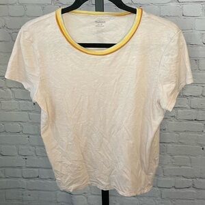 Madewell: Whisper Cotton Ringer Light Pink Size Medium